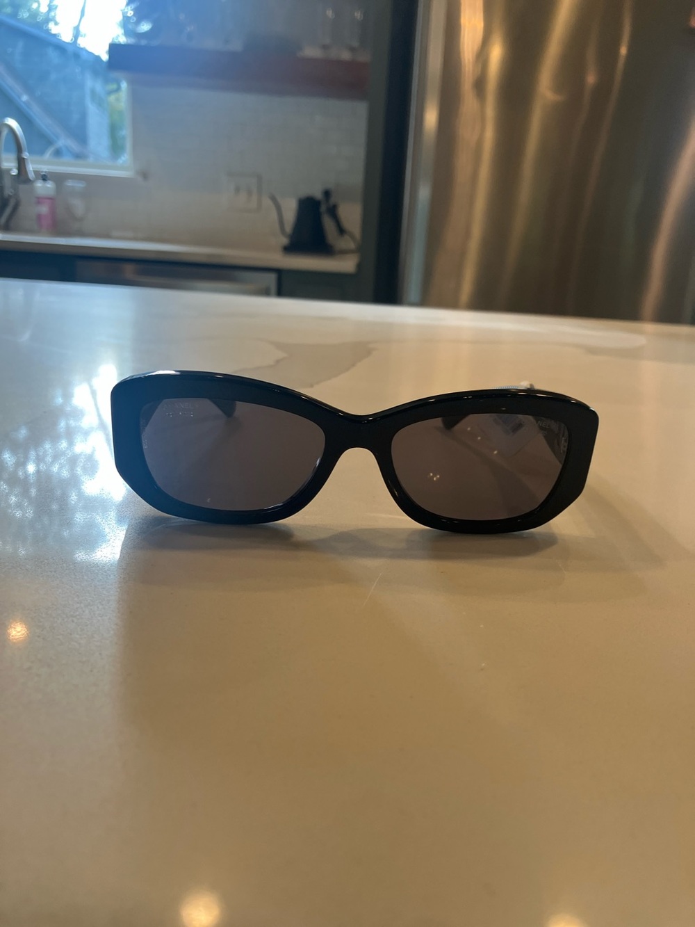 Chanel Black Cat-Eye polarized Sunglasses